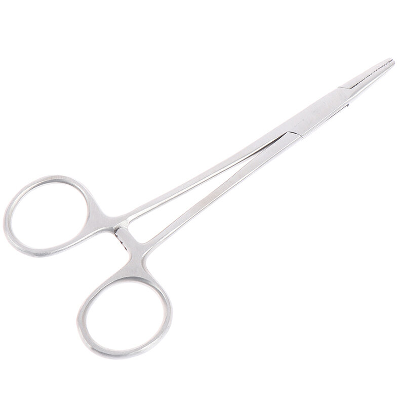 Fórceps de bloqueo curvo hemostato, herramienta de granja, abrazadera de aguja, soporte de aguja de sutura, 12cm