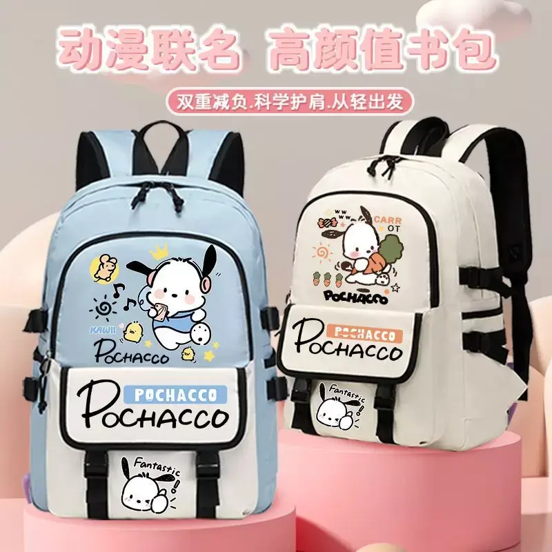Школьный ранец Sanrio Pacha для учеников, милый вместительный Детский рюкзак с мультяшным рисунком для защиты позвоночника