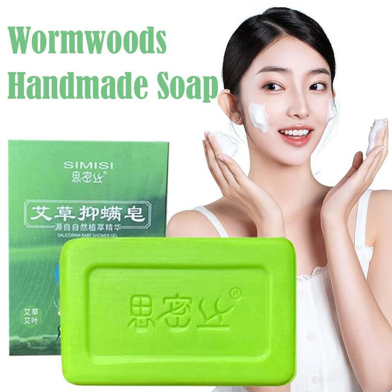 Wormwoods sapone fatto a mano pulito idratare Anti-prurito sapone essenziale di rosa naturale per la pulizia delle mani del bagno del viso 80g 100g O4T7