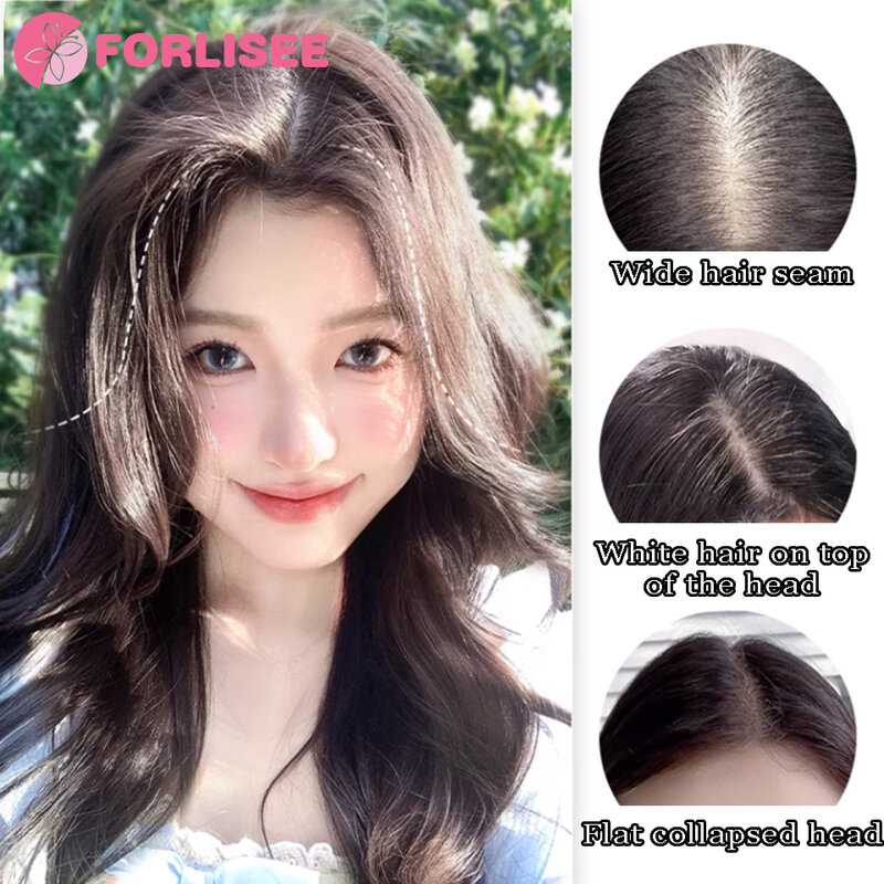 FORLISEE Natural  Bangs Side Fringe For Women 3D Middle Part False Bangs Clip-in Extensions Invisible Hairpieces