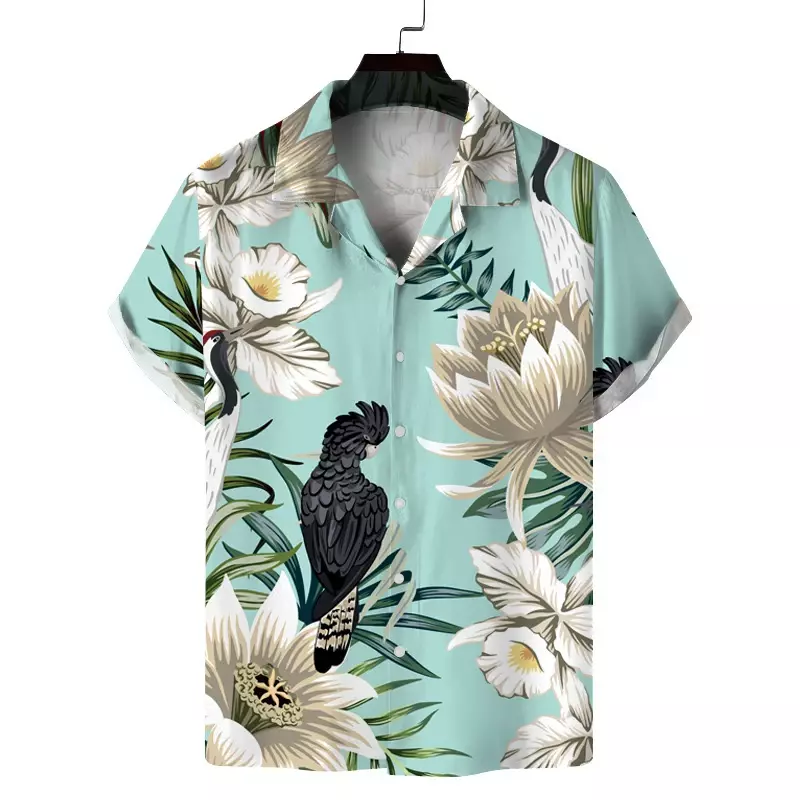 남성용 라펠 셔츠, 여름 반팔, 하와이 맞춤형 패턴, 3D 인쇄, 일상 캐주얼 작업, 휴가 편안한 디자인