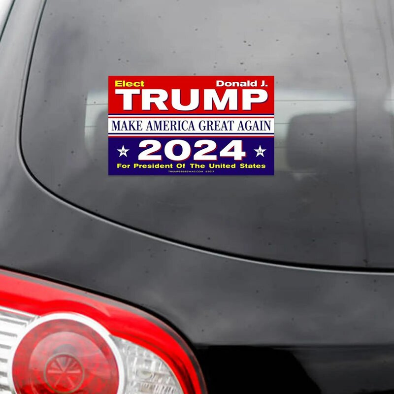 Pegatina de coche Trump 2024 Make America Great Again, pegatinas de arquitectura divertidas, monopatín, guitarra, nevera, ordenador portátil, bicicleta, broma, 10 piezas