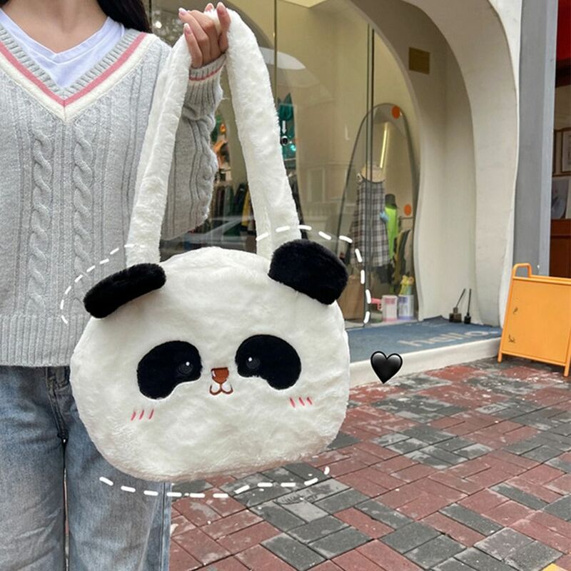 1 Pc borsa a tracolla di grande capacità Cartoon peluche Panda zaino borsa a tracolla per animali borsa per messaggi portatile borse ripiene