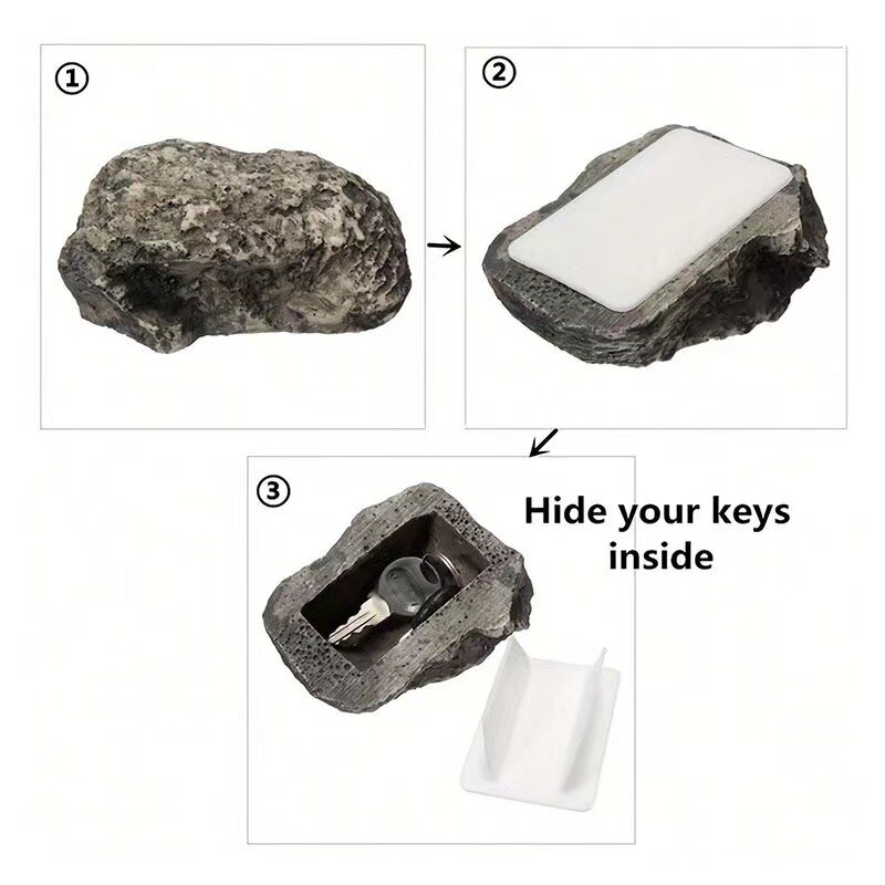 Hide-a-Spare-Key Fake Rock - Looks Simulation stone Resin Key Storage Box