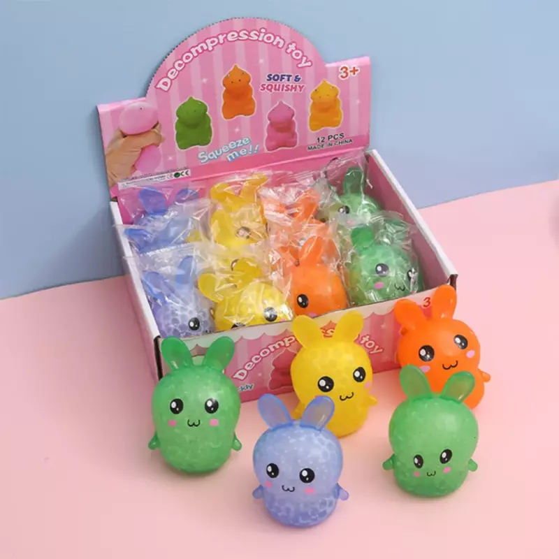 Kawaii coelho squishy bolas anti stress ansiedade alívio cesta stuffers engraçado presente brinquedos sensoriais para crianças brinquedo bola mole