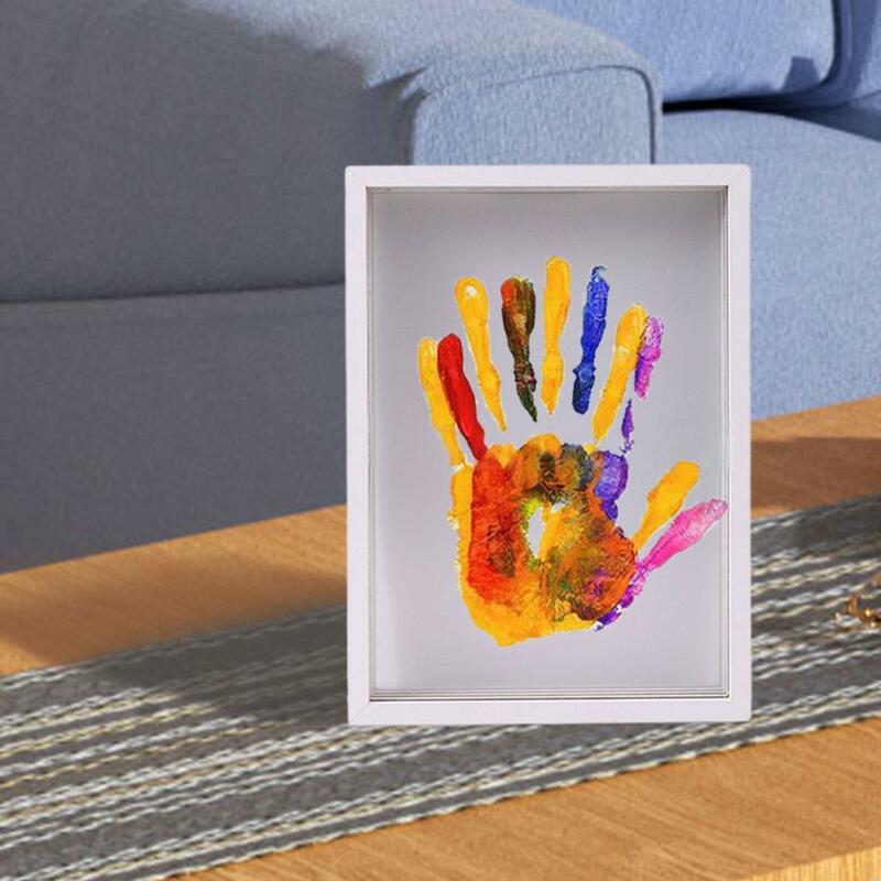 Kit Quadro Handprint família clara, lembrança artesanal DIY, Art Print Frame para avós e novos pais