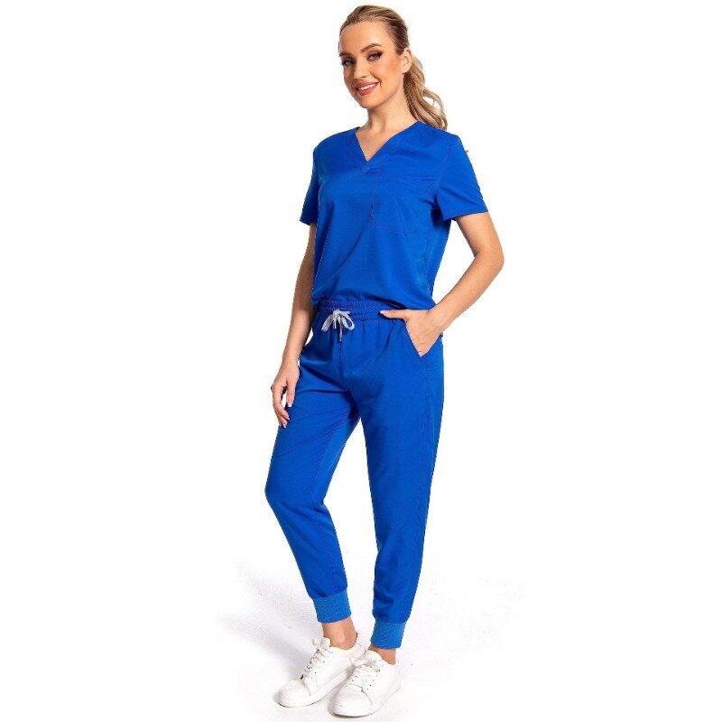 Unisex manga curta enfermeira uniforme, Medical Scrubs conjuntos, Multicolor, Hospital, Doutor, Workwear, Oral, Dental, Cirurgia