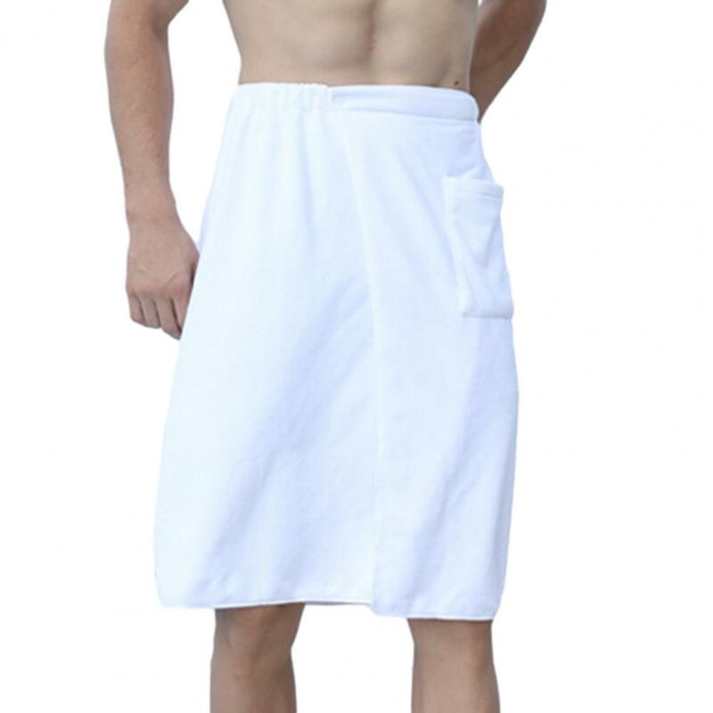 Men Bathrobe Bath Towel  Elastic Waist Homewear Nightgown Men Short Bathrobe Sports Swimming Gym Spa Towel Swimming Bath Towel