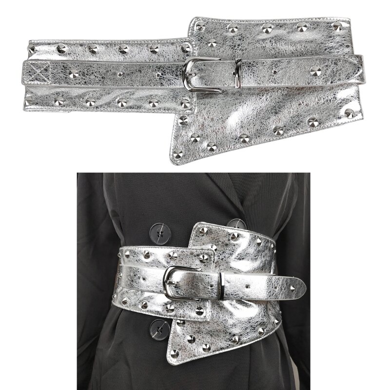 N7YD Girls Corset Belt Fashion Rivet Studded Belt Party Dress Accessories Female Belt