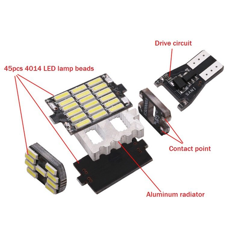 1ชิ้นโคมไฟให้สัญญาณ LED T15หลอดไฟ LED W16W สว่างมากสำหรับไฟสำรองไฟจอดรถ12V ไฟสีขาวสีเหลือง