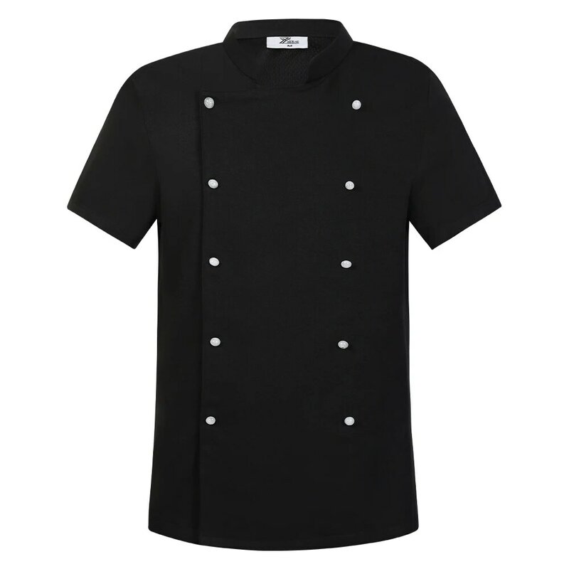 Unisex Black Uniform Catering Workwear Coat Jackets Head Chef Shirts Restaurant Hotel Kitchen Cooking Clothes