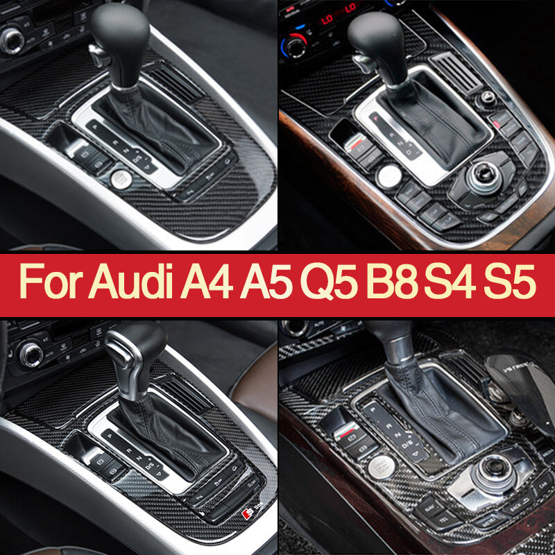 Bande décorative de panneau de changement de vitesse de contrôle central de voiture, couverture automatique, autocollant de garniture, style de voiture, accessoires pour Audi A4, A5, Q5, B8, S4, S5