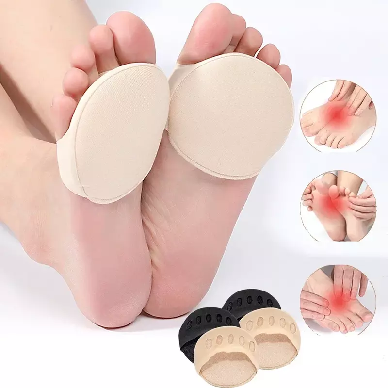 Meia palmilha de salto alto antepé para mulheres, palmilha cinco dedos, cuidados com os pés, calos, alívio dos calos, massagem de dor nos pés, toe pad, 2 pcs, 4 pcs