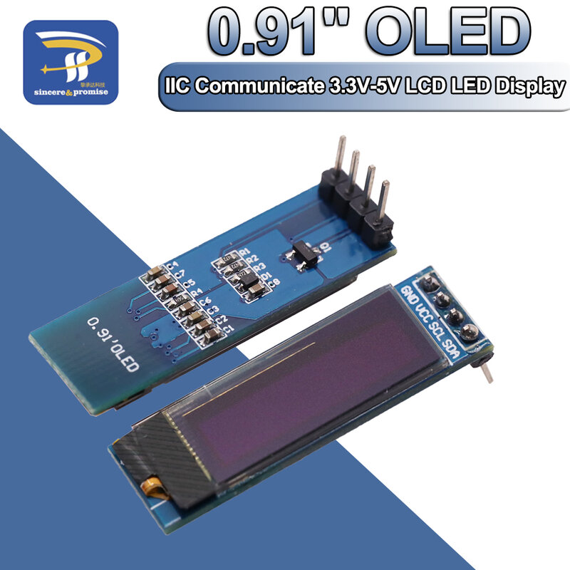 0.91 Polegada 12832 branco e azul cor 128x32 oled lcd display led módulo de tela 0.91 "iic comunicar 3.3v-5v para arduino pic