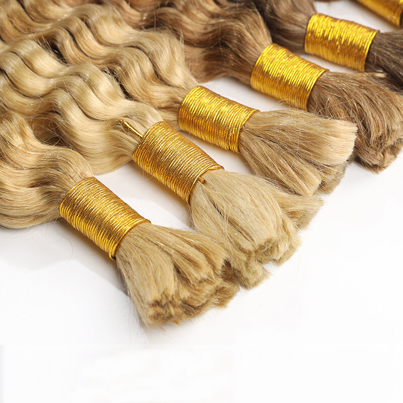 BHF-massa de cabelo humano para tranças, sem pacotes de trama, onda profunda, extensões naturais de cabelo remy, tranças encaracoladas, vietnamita, original, 100g