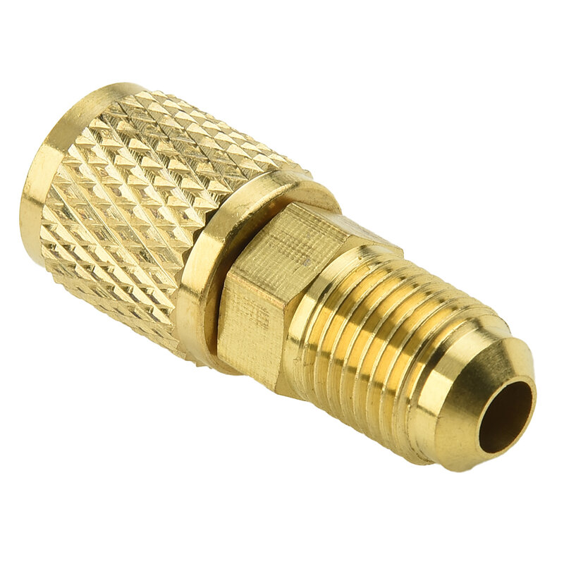 1Pc R32 R410a Connector Head Male 5/16 To Female 1/4 SAE Adapter Air Conditioner Quick Coupler Air Conditioning Part