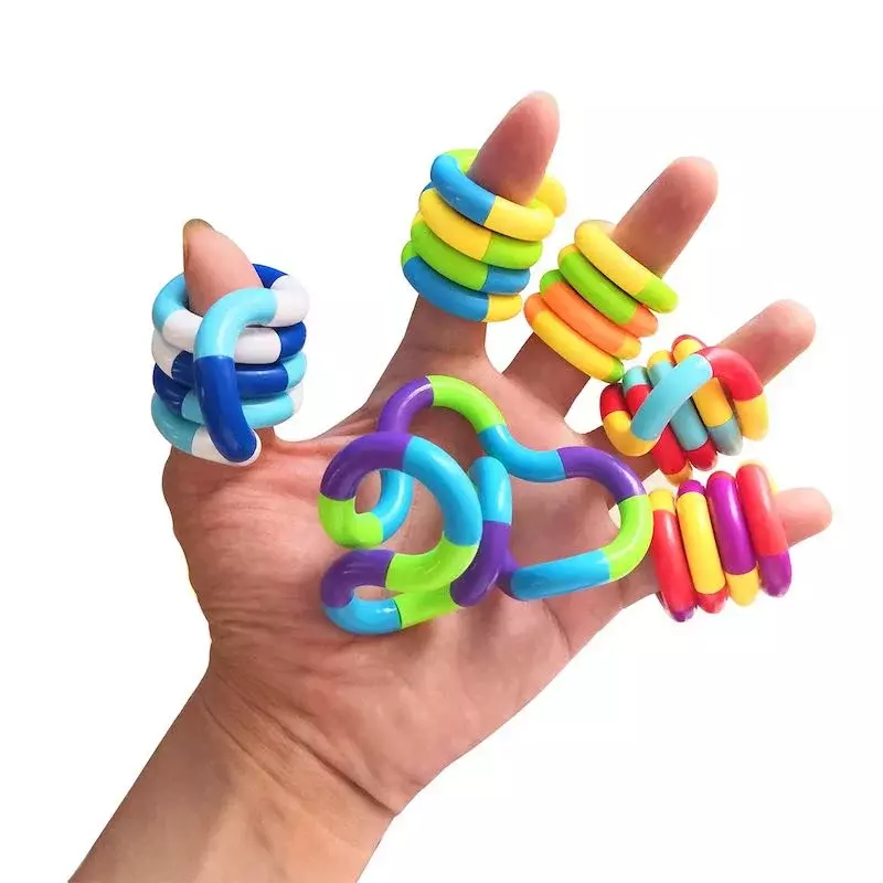 Rope Twist Fidget Toy para Crianças, Círculo Arco-íris, Sensorial, Terapia Autismo, Anti Stress, Anti Stress, Fidget Toy, 3Pcs