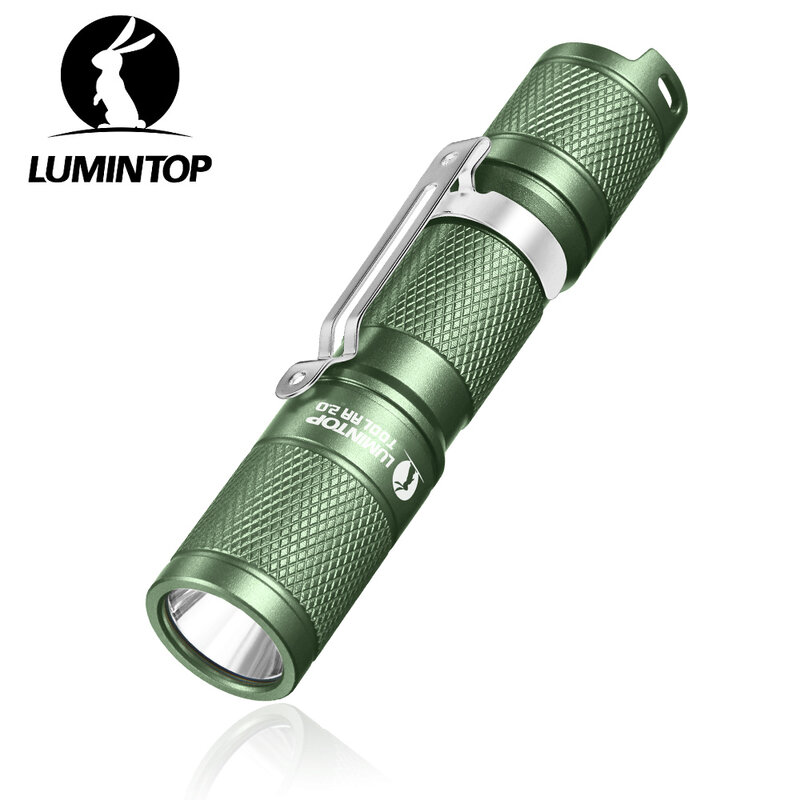 ไฟฉาย LED สีเขียวพลังสูง AA 900ลูเมน EDC ไฟฉายตั้งแคมป์กลางแจ้งป้องกันตนเองเครื่องมือไฟ14500 AA 3.0