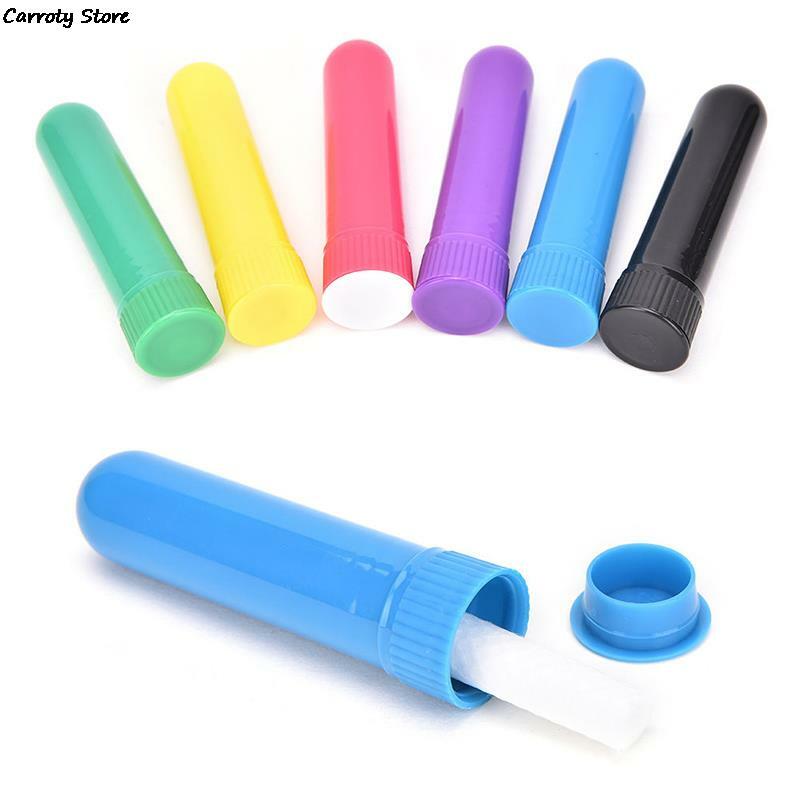 10 Buah/Set Plastik Kosong Wadah Hidung Aromaterapi Inhaler Tabung Tongkat dengan Sumbu untuk Minyak Esensial Hidung Wadah Hidung