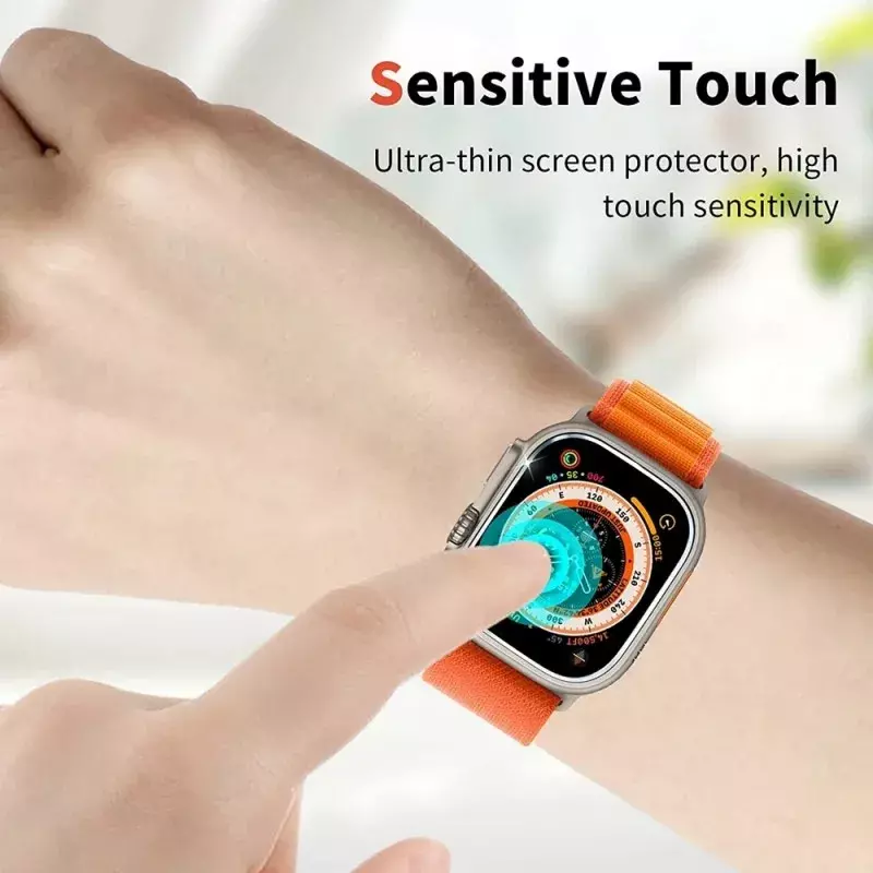 5 szt. Ochraniacz ekranu do Apple Watch Ultra 49mm akcesoria zapobiegające zarysowaniom wodoodporne szkło hartowane Film HD iWatch Ultra 49mm