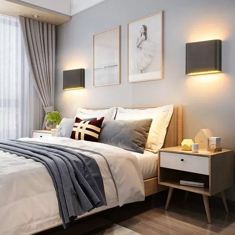 モダンなデザインの寝室用ウォールライト,12W,ランプ,家庭用照明