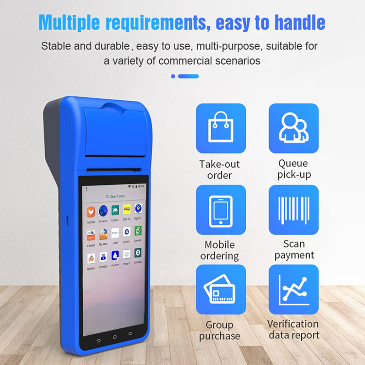 Terminal inteligente de mano PDA, YHD-6000, Android, USB, Bluetooth, Wifi, escaneo rápido, impresión clara