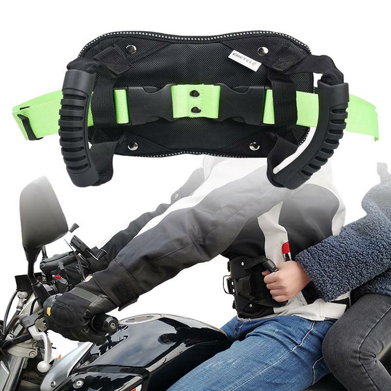 Sabuk pengaman skuter sepeda motor kursi belakang pegangan genggam penumpang berkendara aman dengan desain reflektif tali antiselip Universal