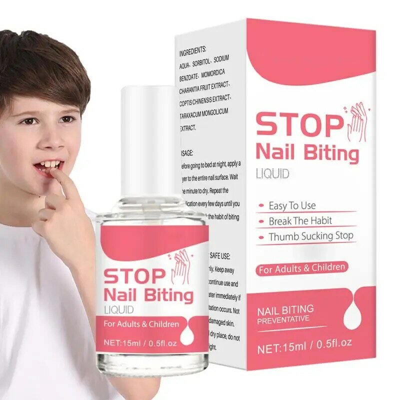 Esmalte de uñas antimordeduras para niños, para el cuidado de las uñas esmalte de uñas, No tóxico, para dejar de comer, 15ml