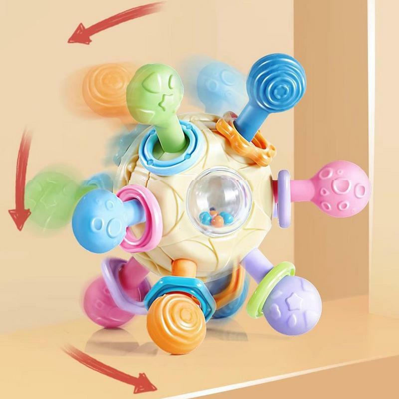 Baby Manhattan Ball Teether Ball Grasping Toys With Soft Rattle Sound Rattle Teether Ball Safe And Easy To Hold For Infants