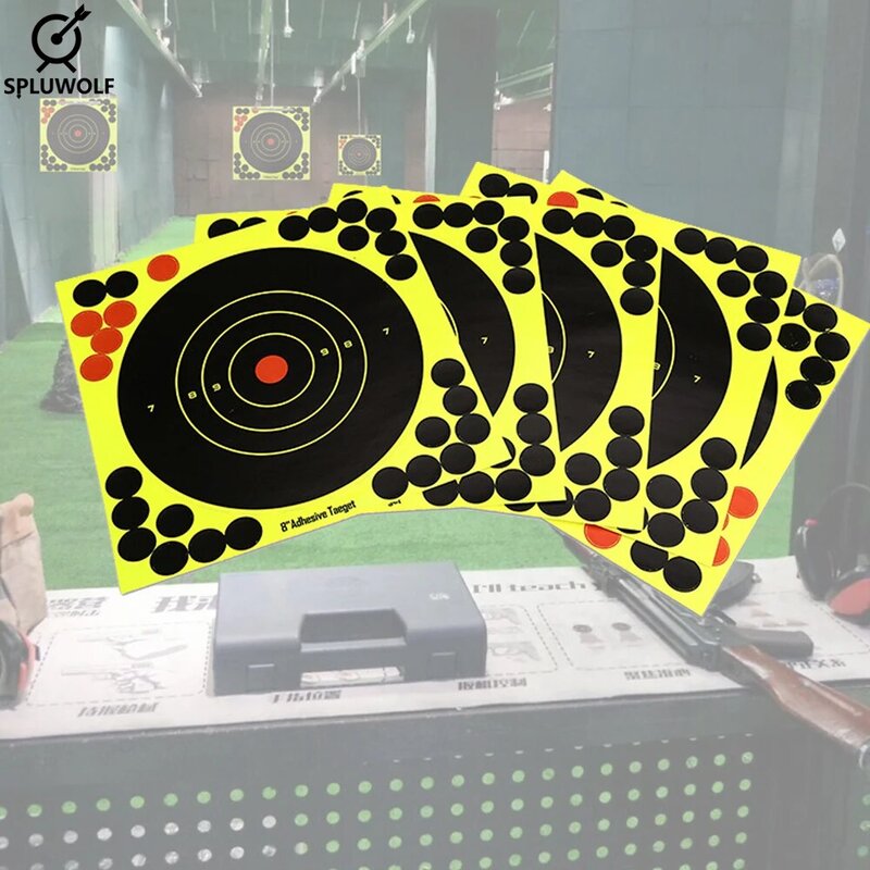 10PCS 8 Inches Adhesive Splatter Target Stickers Paper Target for Shooting Hunting Training Aim Practice