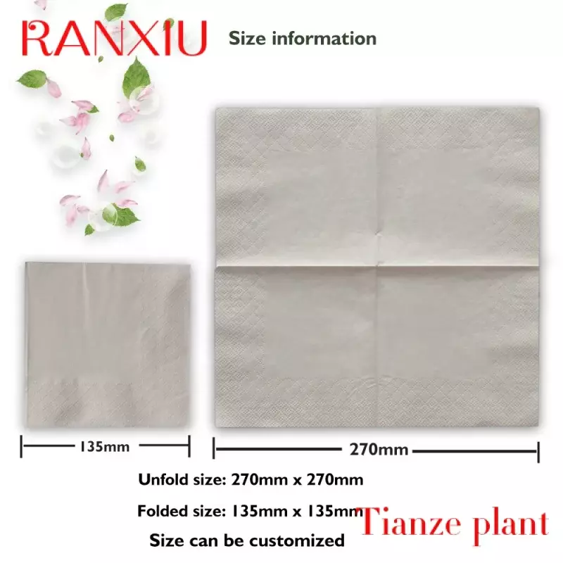 Custom pulp paper napkins personalized printing disposable  paper serviettes dinner napkins tissue