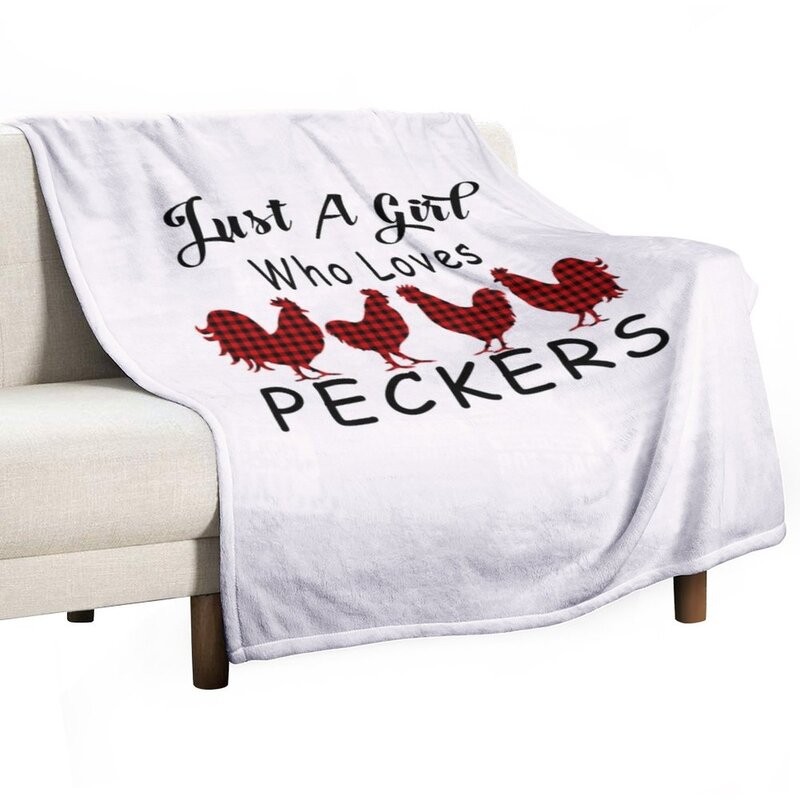 Just A Girl Who Loves Peckers-Couverture jetable, plaid sur le canapé, moelleux, cadeau pour les amoureux