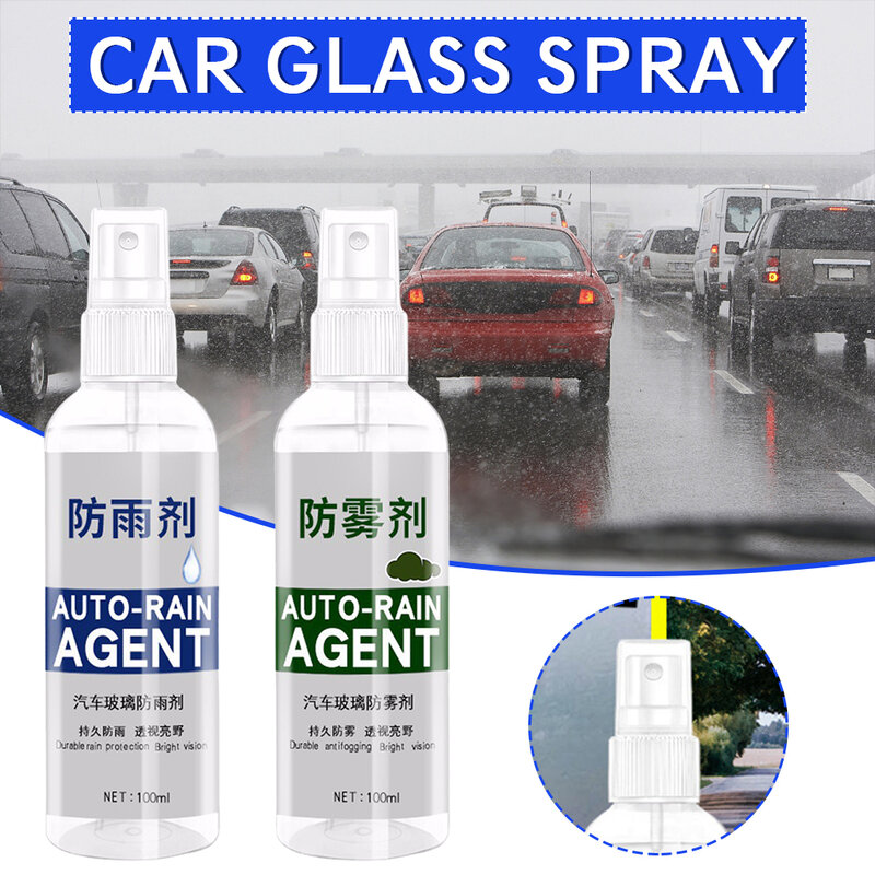 Agente de revestimiento impermeable de vidrio para coche, pulverizador repelente de lluvia antivaho, 100ml
