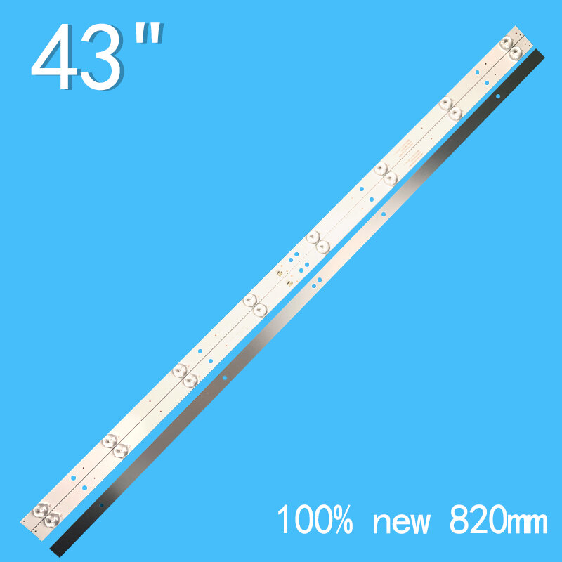 3V  820mm LED Backlight strip 8 lamp For Sanyo 43" TV K433030T030864J-REV1.1W 43CE1230 43BS3700