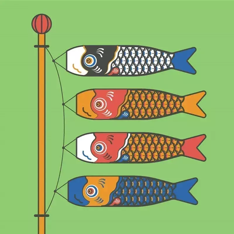 Calcetín de viento de carpa japonesa de 40cm, Streamer, Bandera de pescado, cometa de dibujos animados, colorido, bandera Koinobori, regalo nuevo