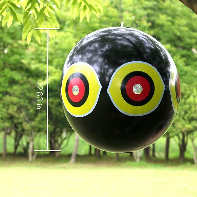 Balão de olhos reflexivo e assustador, repelente para evitar que as aves fiquem longe do jardim, Conjunto 3 peças