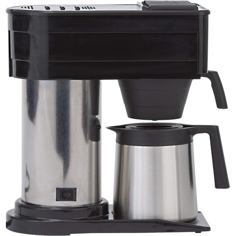 Máquina de café Frother embutida, placa frontal de aço inoxidável e design do envoltório do tanque, Cafeteiras, 10 xícara Carafe