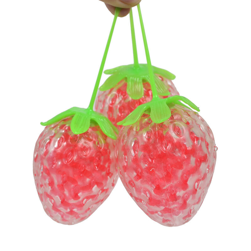 1PC Adults Kids Strawberry Stress Relief Toys Novelty Simulation Fruit Decompression Ball Squeeze Toys Sensory Fidget Toy Party
