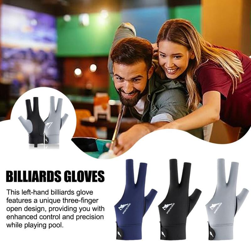 Open Finger Billiard Pool Gloves Adjustable Sticker Snooker Pool Portable Training Lightweight Amateur Polyester Gloves Reu J4J1