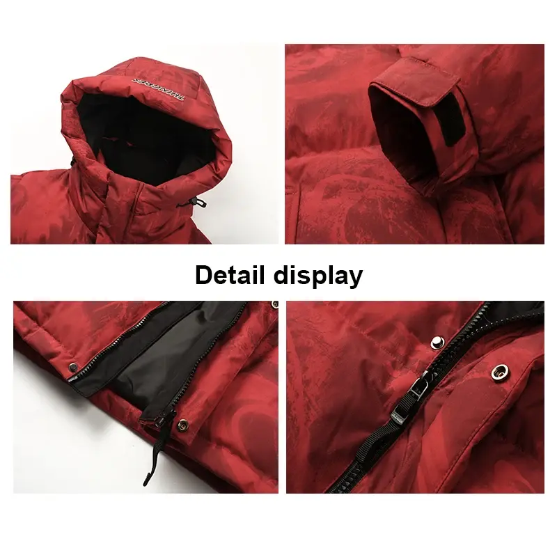 Men's New Winter Down Jacket with Thickened Warmth and Fashionable Trend Hooded Bread Jacket