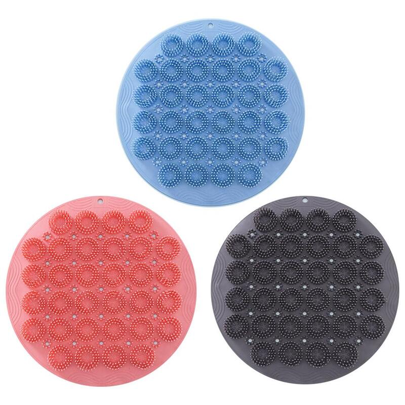 Hands Free Back Scrubber for Shower, Suction Cup Body Scrubber Silicone Lazy Shower Foot Massage Scrubber Bath Sponge Brush V2Z2