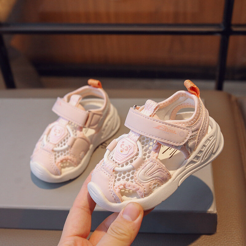 Mesh PU Baby Boys Girls scarpe sportive Solid Hollow Out Sneakers per bambini antiscivolo comode scarpe Casual per bambini