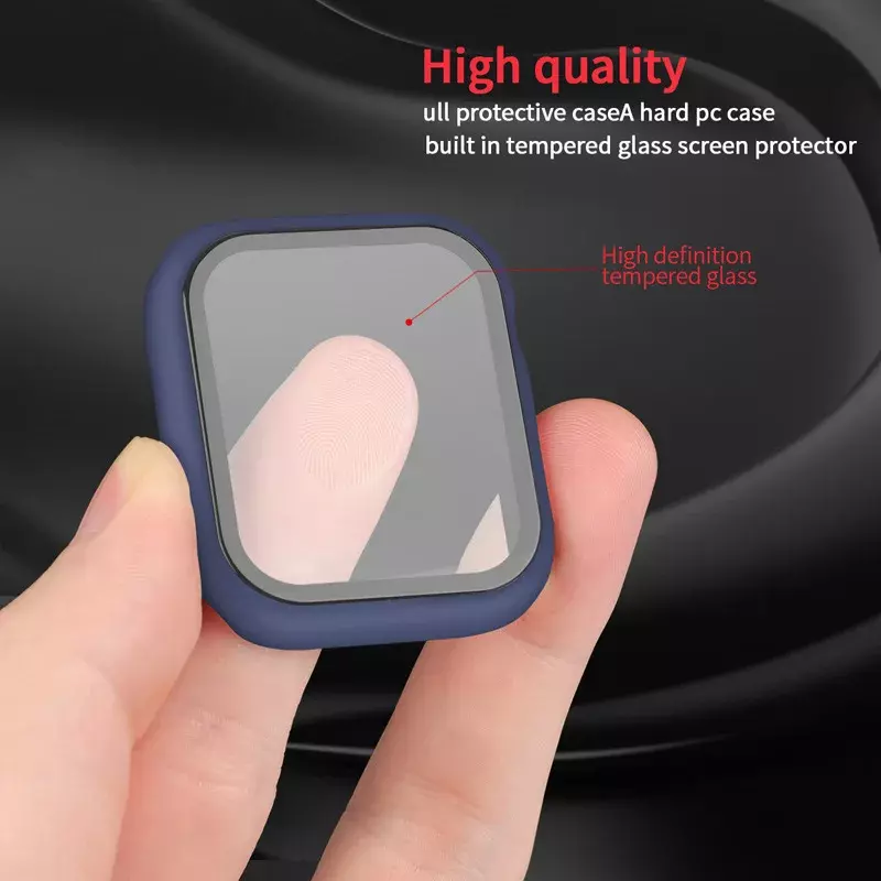 Glass+Cover for Apple Watch Screen Protector Case 41mm 45mm 42mm 38mm 44mm 40mm Scratch Resistant Protective iWatch 9 8 7 6 SE 5
