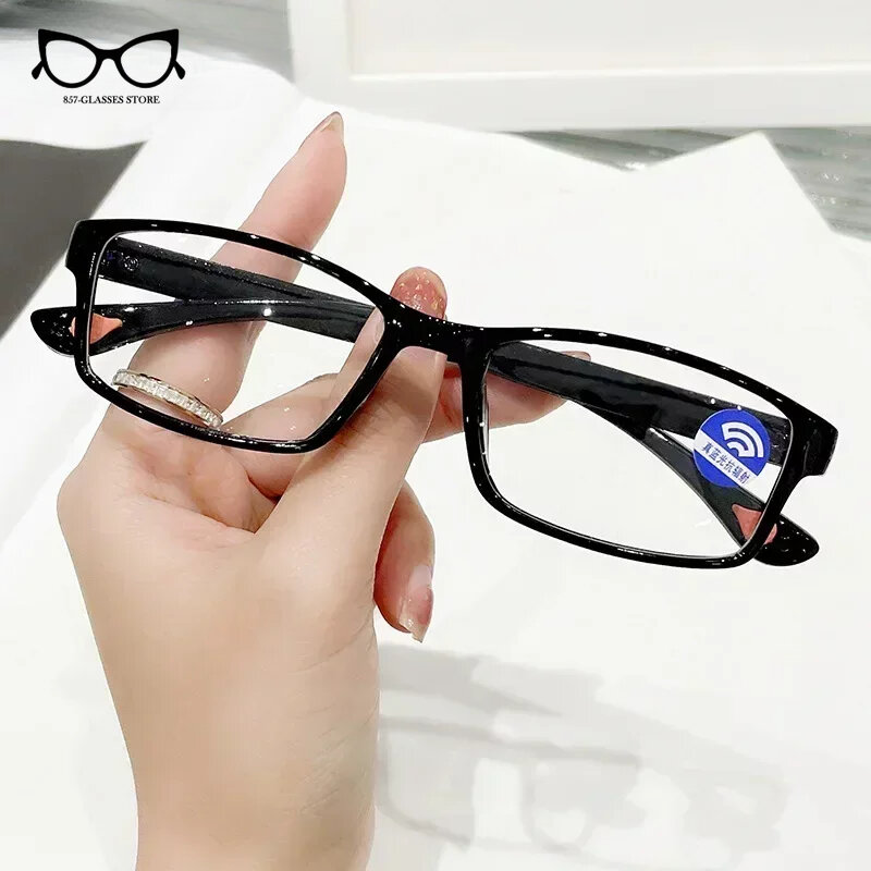 Óculos de leitura anti-azul para homens e mulheres, lentes ultra claras, telefoto HD, zoom inteligente, nova moda