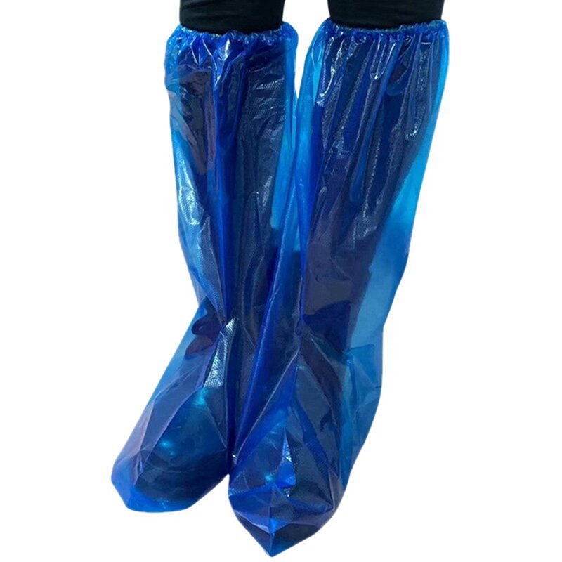 30 пар водонепроницаемых толстых пластиковых одноразовых чехлов для обуви от дождя с высоким верхом и противоскользящим покрытием для женщин и мужчин