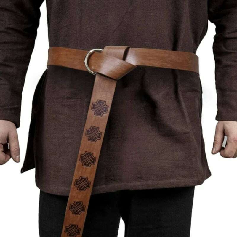 Cintura con O-Ring in pelle PU Storia Ripeti Cintura per costumi, Cintura da pirata in rilievo medievale Cintura da cavaliere a