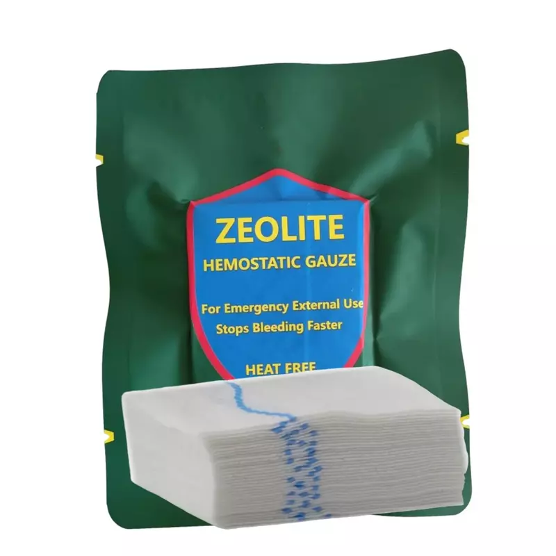 Soluble Tactical Zeolite Hemostatic Gauze Emergency Trauma Wound Dressing Combat Hemostatics Medical Bleeding Bandage First Aid
