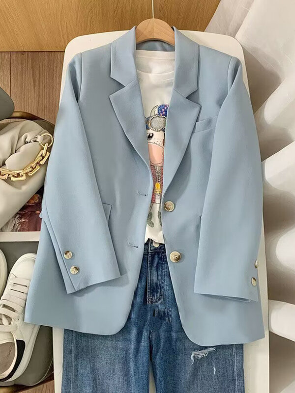 Neu im Frühling Blazer Frauen lässig losen Mantel Langarm Top elegante Jacken Outwear für Büro Dame Frauen offizielle Kleidung