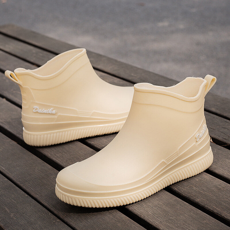 Modne i wszechstronne damskie wodoodporne antypoślizgowe i odporne na zużycie buty krótkie gumowe buty z grubą podeszwą