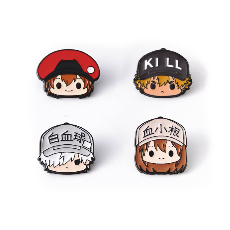 Anime Cells at Work! Hakkekkyuu Seqkeqkyuu Kesshōban Cosplay Costumes Metal Badge Pin Brooch Prop Xmas Gift